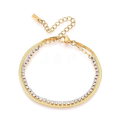 304 Stainless Steel Multi-layer Bracelets BJEW-T022-13G-1