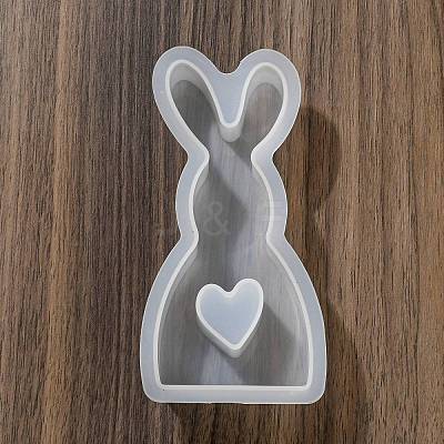 Rabbit Shape DIY Display Decoration Silhouette Silicone Molds DIY-K073-08C-1