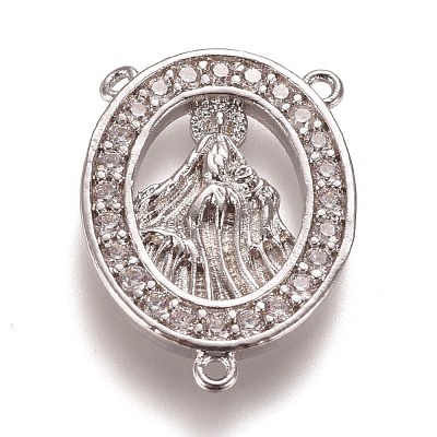 Brass Micro Pave Clear Cubic Zirconia Chandelier Component Links ZIRC-L075-77A-P-1