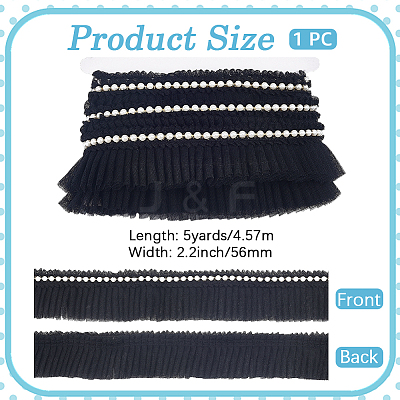 5Yards Polyester Lace Ribbon SRIB-GF0001-74C-1