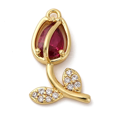 Brass Micro Pave Cubic Zirconia Pendants KK-I276-04G-04A-1