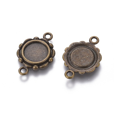 Tibetan Style Link Cabochon Bezel Settings TIBEP-0578-AB-LF-1