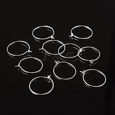 Silver Color Plated Brass Earring Hoops X-EC067-1S-1