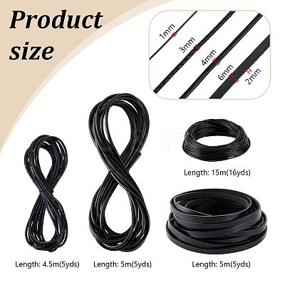 4 Styles Braided Cowhide Leather Cord WL-PH0024-26B-1