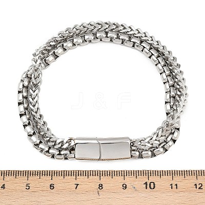 201 Stainless Steel Multi-strand Bracelets BJEW-H633-02P-1