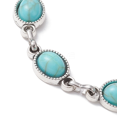 Alloy Resin Oval Link Chain Bracelets for Women BJEW-JB10131-1