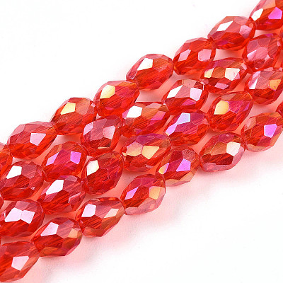 Transparent Electroplate Glass Beads Strands LS-EGLA-N013-T6mm-B29-1