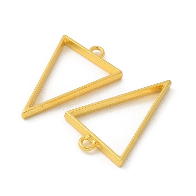Rack Plating Alloy Triangle Open Back Bezel Pendants X-PALLOY-S047-09E-FF-1