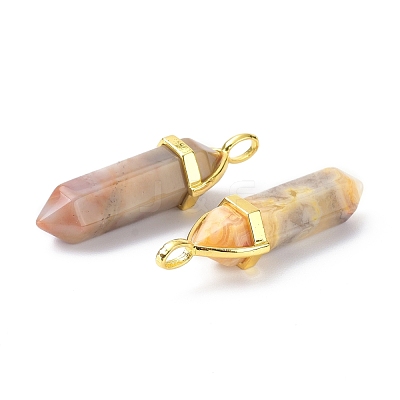 Natural Crazy Agate Pointed Pendants G-G025-01G-20-1