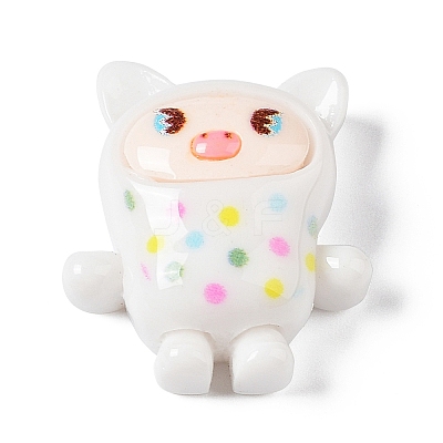 Opaque Resin Cute Animal Cabochons RESI-Q217-02B-1