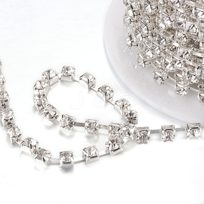 Brass Rhinestone Strass Chains CHC-T002-SS12-01S-1