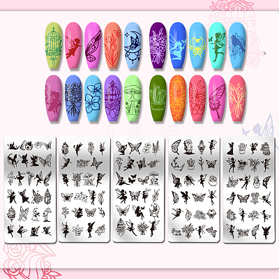 Stainless Steel DIY Nail Art Templates MRMJ-WH0098-015-1