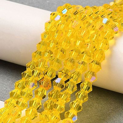 Transparent Electroplate Glass Beads Strands EGLA-A039-T4mm-L22-1