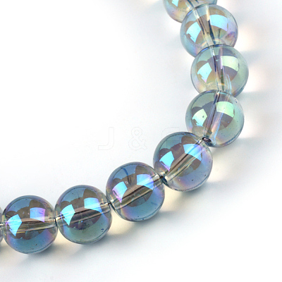 Electroplate Glass Beads Strands EGLA-Q062-8mm-A01-1