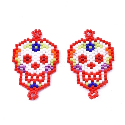 Handmade Seed Beads Links Connectors SEED-I012-48A-1