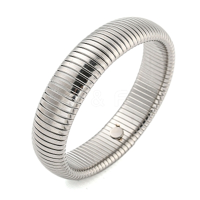 Non-Tarnish 304 Stainless Steel Spring Bangles for Women Men BJEW-U003-02F-P-1