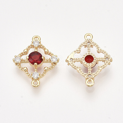 Brass Cubic Zirconia Links KK-T038-551B-NF-1