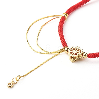 Leopard & Chain Brass Micro Pave Cubic Zirconia Bracelet for Girl Women BJEW-JB06979-1