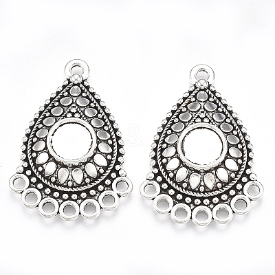 Tibetan Style Alloy Cabochon Connector Settings TIBE-S314-30AS-LF-1