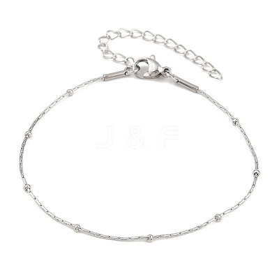 201 Stainless Steel Satellite Chains Bracelets for Women BJEW-G767-01D-P-1