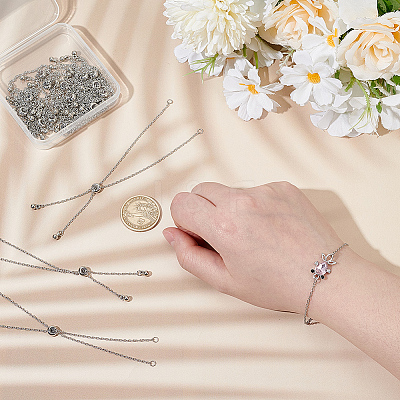 18Pcs Adjustable 304 Stainless Steel Cable Chains Bracelets Making AJEW-ME0001-02-1