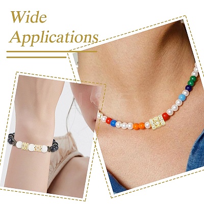 6Pcs 3 Styles Brass Pave Clear Cubic Zirconia European Beads KK-CJ0003-08-1