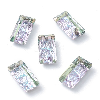 Embossed Glass Rhinestone Pendants GLAA-J101-07A-001VL-1
