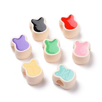 Rubberized Style Acrylic European Beads SACR-E009-12-1
