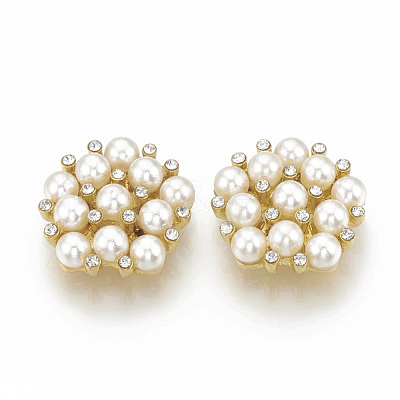 Alloy Rhinestone Flower Flat Back Cabochons RB-S048-20G-1