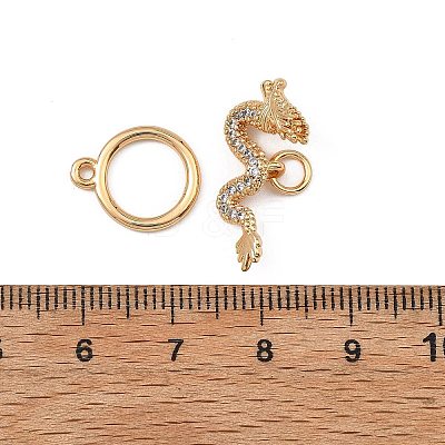 SHEGRACE Dragon Brass Micro Pave Clear Cubic Zirconia Toggle Clasps XGRQ58581-788G-1