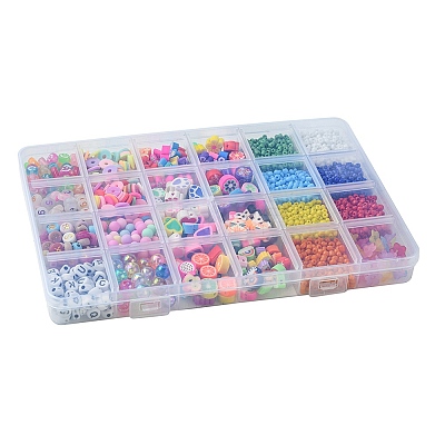 DIY Polymer Clay & Glass Seed & Acrylic Beads Making Finding Kits DIY-FS0006-38-1