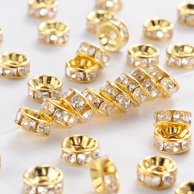 Iron Crystal Rhinestone Spacer Beads RB-A009-8MM-G-1