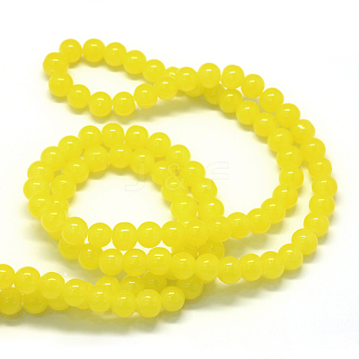 Baking Paint Imitation Jade Glass Round Bead Strands X-DGLA-Q021-10mm-24-1