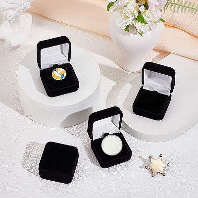 Plastic Cover with Velvet Brooch Packing Boxes VBOX-WH0012-08C-1