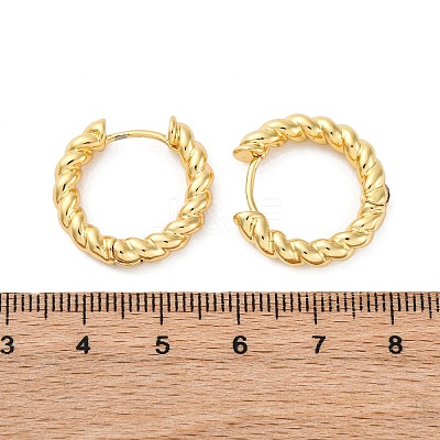 Brass Huggie Hoop Earrings EJEW-L231-31G-1