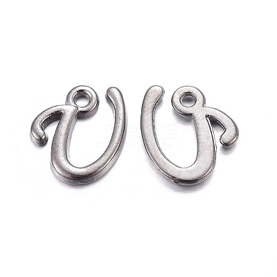 Gunmetal Plated Alloy Letter Pendants LS-PALLOY-P097-03-U-1
