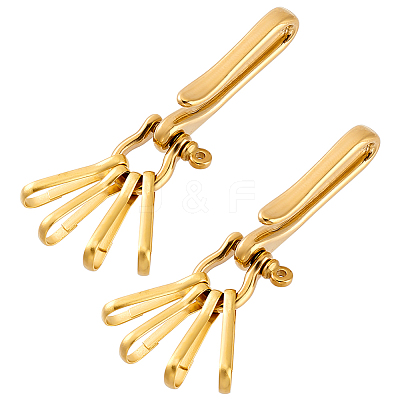 2Pcs Brass Heavy Duty Keychains with 4Pcs Snap Clasps FIND-PH0020-96-1