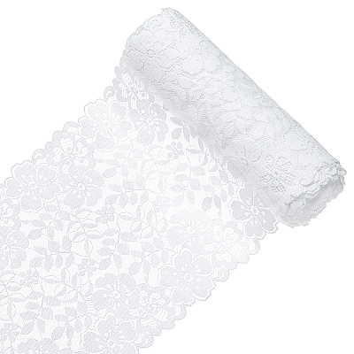 Flower Nylon Stretch Lace Fabric DIY-WH0578-60-1
