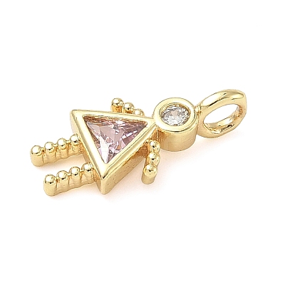 Brass Micro Pave Cubic Zirconia Pendants ZIRC-I356-17G-B10-1