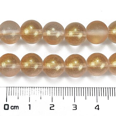 Frosted Transparent Glass Bead Strands GLAA-P065-10mm-02-1
