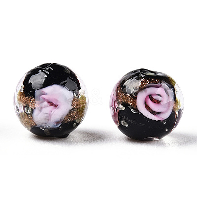 Luminous Handmade Gold Sand Lampwork Beads X-LAMP-T021-03K-1
