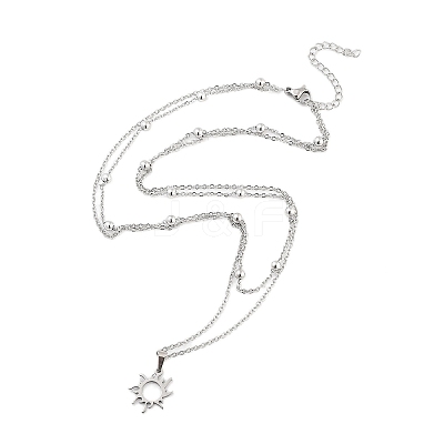Stainless Steel Pendants Necklaces LS-NJEW-U003-01H-P-1