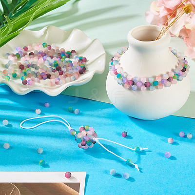 200Pcs 10 Colors Crackle Glass Beads Strands GLAA-TA0003-31D-1