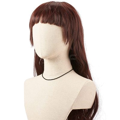 Natural Dyed & Heated Black Agate Beaded Necklaces for Women NJEW-JN03789-06-1