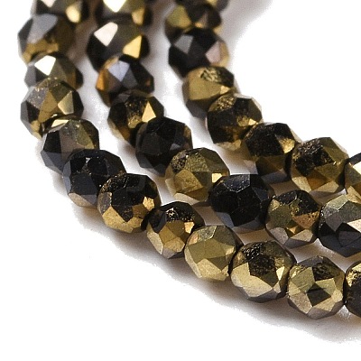 Electroplate Glass Beads Strands GLAA-H021-01A-HP04-1