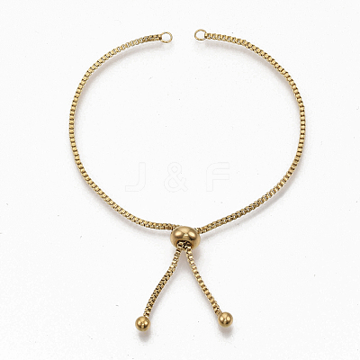 Adjustable 304 Stainless Steel Slider Bracelets Making X-STAS-T050-031G-1