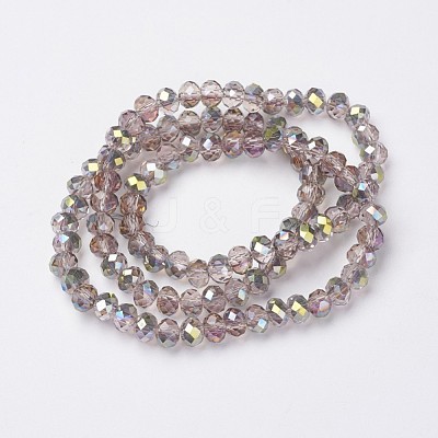 Electroplate Transparent Glass Beads Strands EGLA-A034-T6mm-S19-1