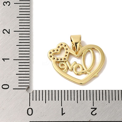 Rack Plating Brass Micro Pave Clear Cubic Zirconia Pendants KK-P267-05A-G-1