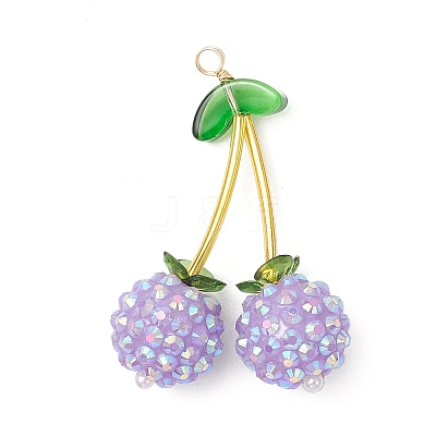AB Color Opaque Resin Pendants PALLOY-JF04067-1