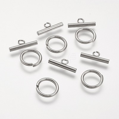 Tarnish Resistant 304 Stainless Steel Toggle Clasps STAS-P104-01P-1